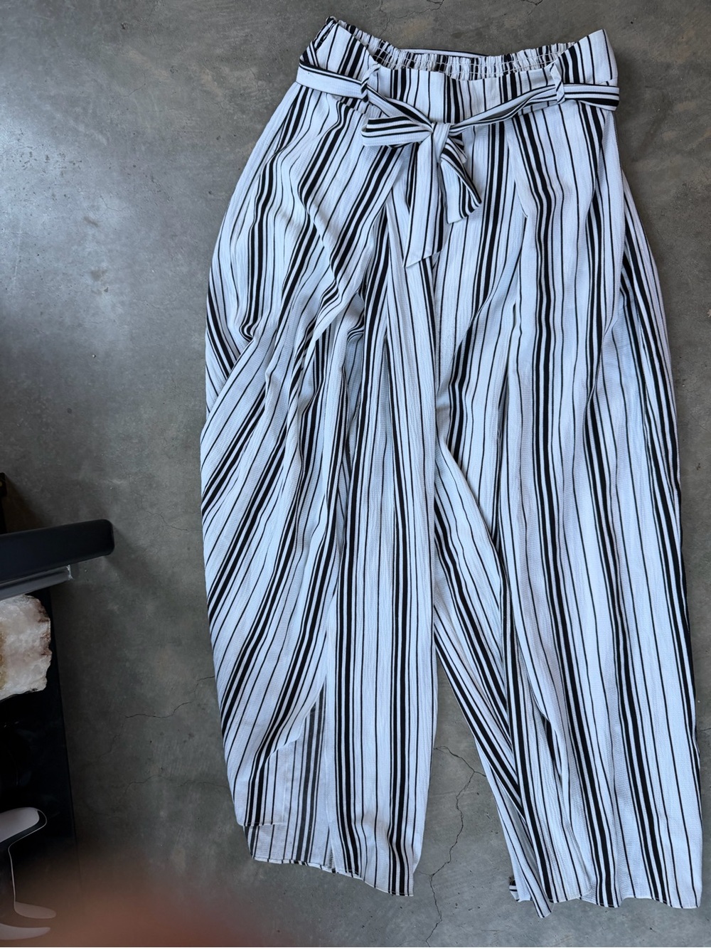 Love Black & White Striped Wide Leg Pants